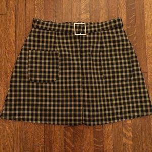 plaid mini skort